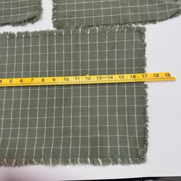 Vintage 90s Placemats Lot Of 10 Southwestern Monstera Plaid Cotton Table - Picture 12 of 16